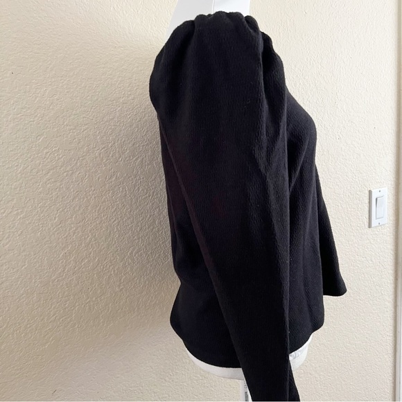 A.n.a Black long puff sleeve top Size Large - Picture 10 of 12